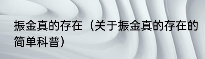 振金真的存在（关于振金真的存在的简单科普）