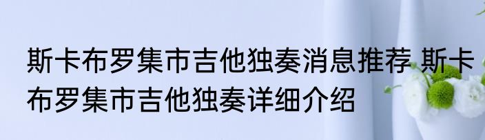 斯卡布罗集市吉他独奏消息推荐 斯卡布罗集市吉他独奏详细介绍