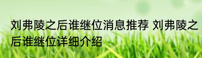 刘弗陵之后谁继位消息推荐 刘弗陵之后谁继位详细介绍