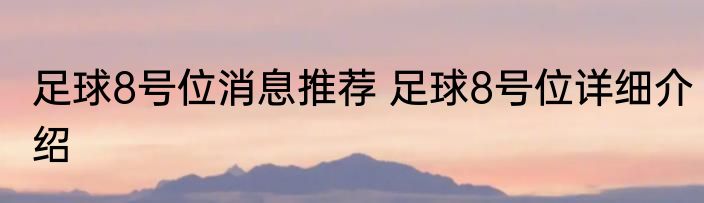 足球8号位消息推荐 足球8号位详细介绍