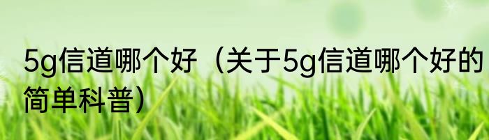 5g信道哪个好（关于5g信道哪个好的简单科普）