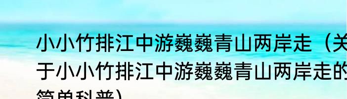 小小竹排江中游巍巍青山两岸走（关于小小竹排江中游巍巍青山两岸走的简单科普）