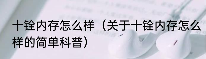 十铨内存怎么样（关于十铨内存怎么样的简单科普）