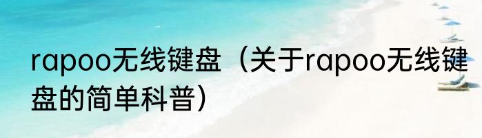rapoo无线键盘（关于rapoo无线键盘的简单科普）