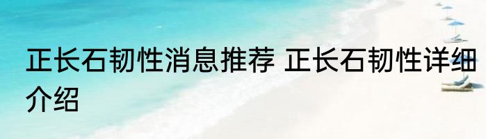 正长石韧性消息推荐 正长石韧性详细介绍