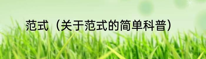 范式（关于范式的简单科普）