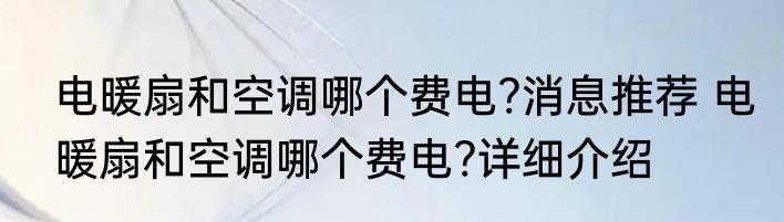电暖扇和空调哪个费电?消息推荐 电暖扇和空调哪个费电?详细介绍