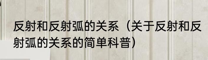 反射和反射弧的关系（关于反射和反射弧的关系的简单科普）