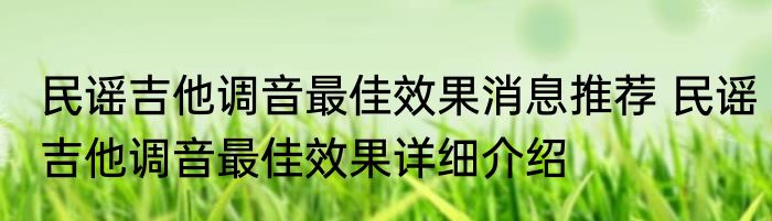 民谣吉他调音最佳效果消息推荐 民谣吉他调音最佳效果详细介绍