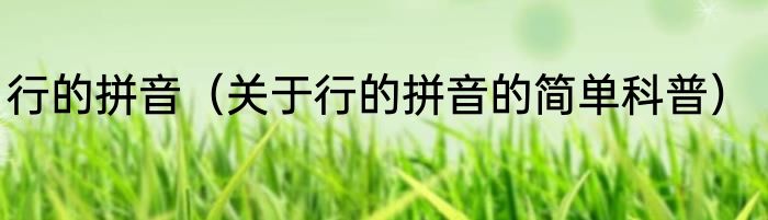 行的拼音（关于行的拼音的简单科普）