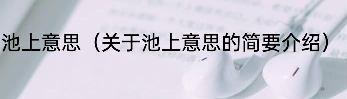 池上意思（关于池上意思的简要介绍）