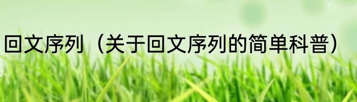 回文序列（关于回文序列的简单科普）