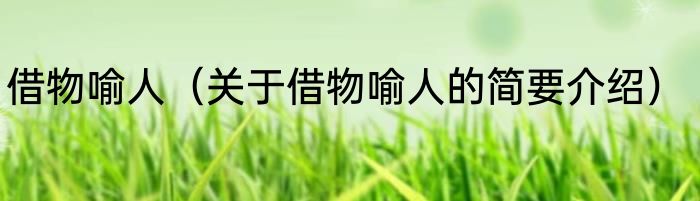 借物喻人（关于借物喻人的简要介绍）