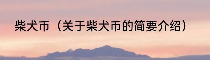 柴犬币（关于柴犬币的简要介绍）