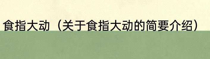 食指大动（关于食指大动的简要介绍）