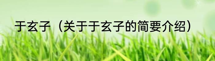 于玄子（关于于玄子的简要介绍）