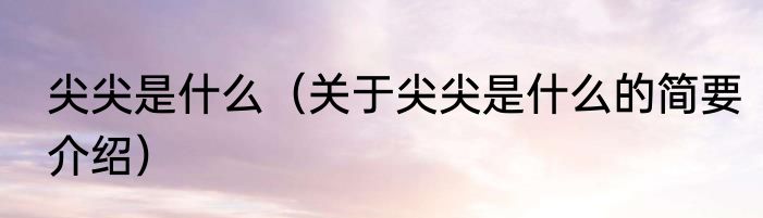 尖尖是什么（关于尖尖是什么的简要介绍）