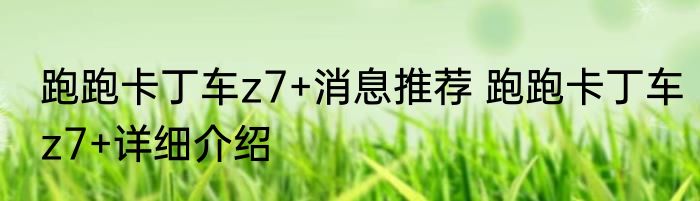 跑跑卡丁车z7+消息推荐 跑跑卡丁车z7+详细介绍