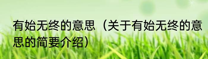 有始无终的意思（关于有始无终的意思的简要介绍）