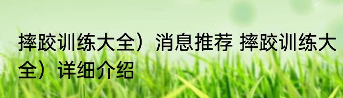 摔跤训练大全）消息推荐 摔跤训练大全）详细介绍