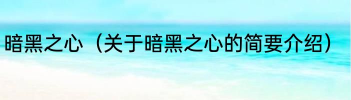 暗黑之心（关于暗黑之心的简要介绍）