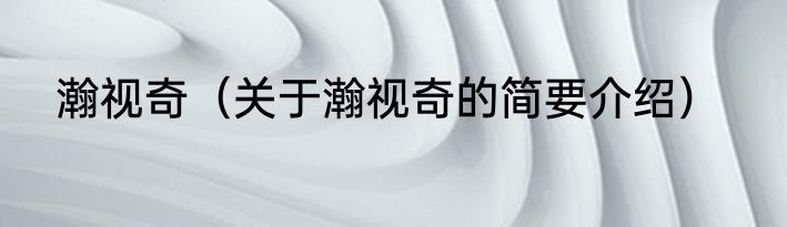 瀚视奇（关于瀚视奇的简要介绍）