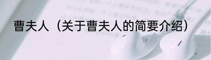 曹夫人（关于曹夫人的简要介绍）