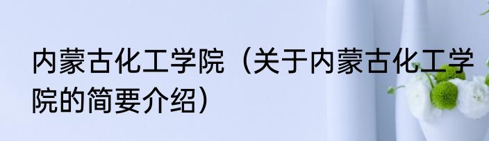 内蒙古化工学院（关于内蒙古化工学院的简要介绍）