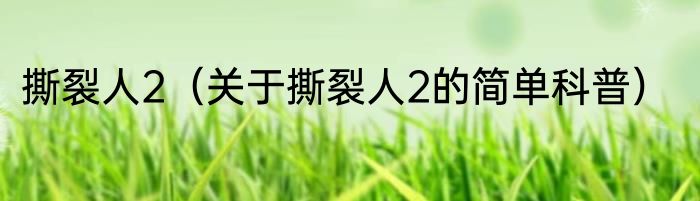 撕裂人2（关于撕裂人2的简单科普）