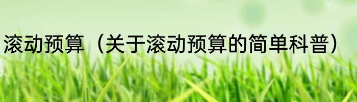 滚动预算（关于滚动预算的简单科普）