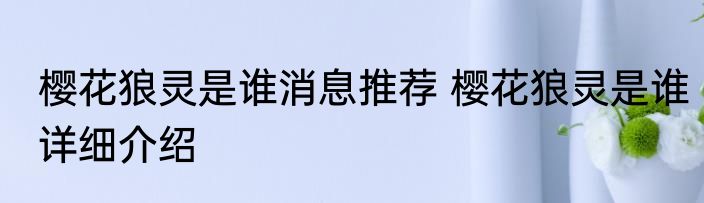 樱花狼灵是谁消息推荐 樱花狼灵是谁详细介绍