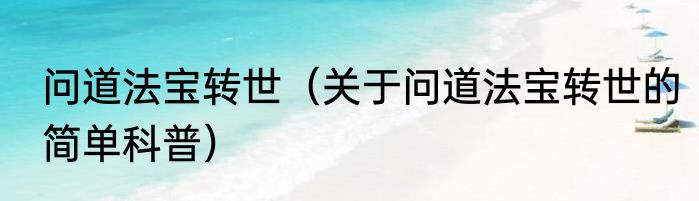 问道法宝转世（关于问道法宝转世的简单科普）