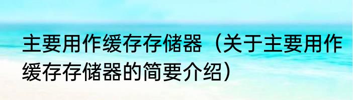 主要用作缓存存储器（关于主要用作缓存存储器的简要介绍）