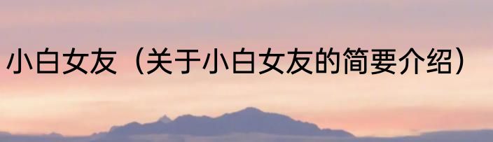 小白女友（关于小白女友的简要介绍）