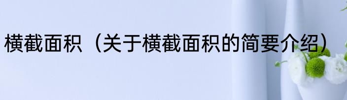 横截面积（关于横截面积的简要介绍）