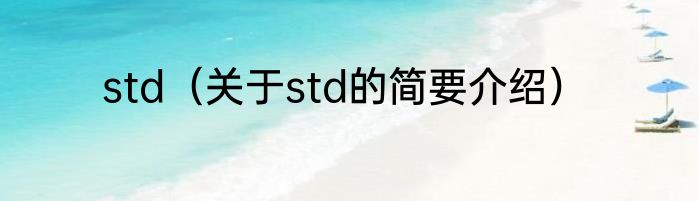 std（关于std的简要介绍）