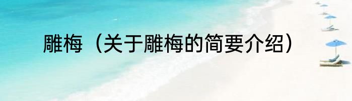 雕梅（关于雕梅的简要介绍）
