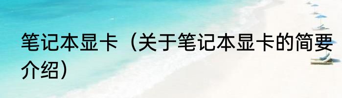 笔记本显卡（关于笔记本显卡的简要介绍）