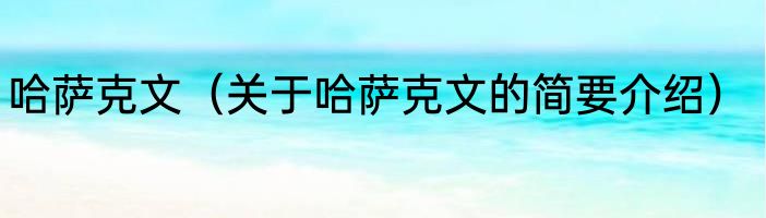 哈萨克文（关于哈萨克文的简要介绍）