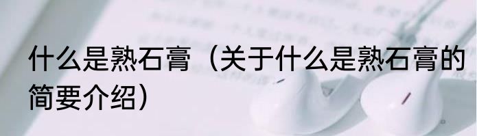 什么是熟石膏（关于什么是熟石膏的简要介绍）