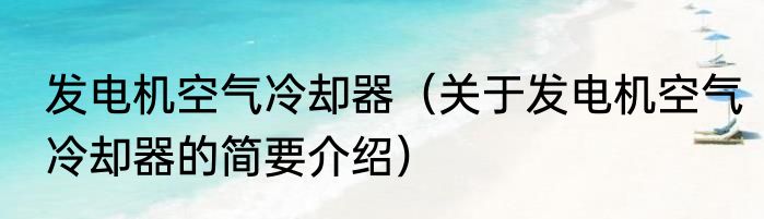 发电机空气冷却器（关于发电机空气冷却器的简要介绍）