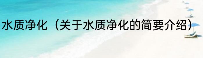 水质净化（关于水质净化的简要介绍）