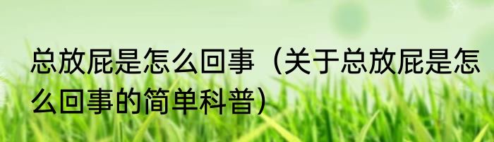 总放屁是怎么回事（关于总放屁是怎么回事的简单科普）