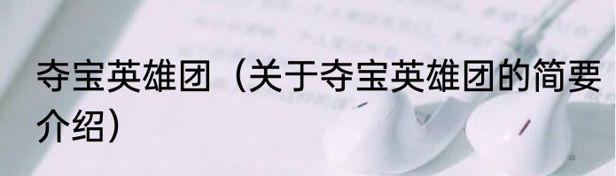 夺宝英雄团（关于夺宝英雄团的简要介绍）