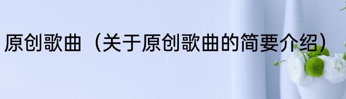 原创歌曲（关于原创歌曲的简要介绍）