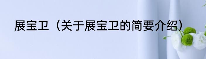 展宝卫（关于展宝卫的简要介绍）