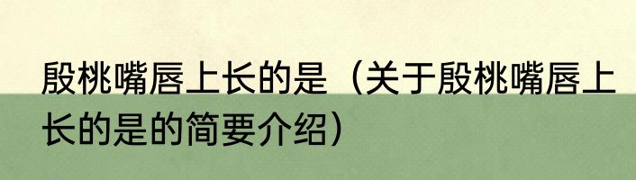 殷桃嘴唇上长的是（关于殷桃嘴唇上长的是的简要介绍）