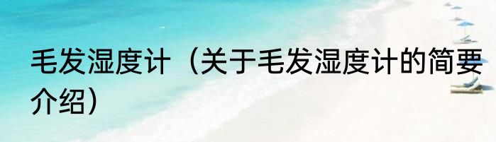 毛发湿度计（关于毛发湿度计的简要介绍）