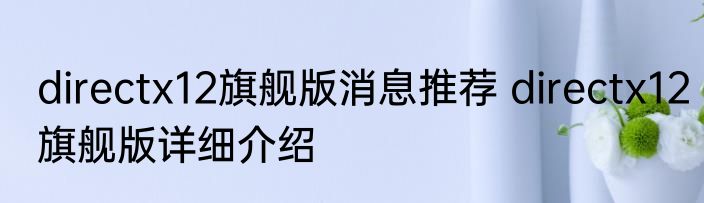directx12旗舰版消息推荐 directx12旗舰版详细介绍