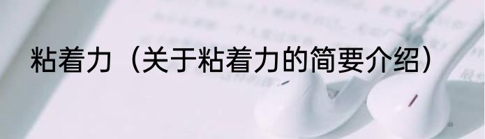 粘着力（关于粘着力的简要介绍）